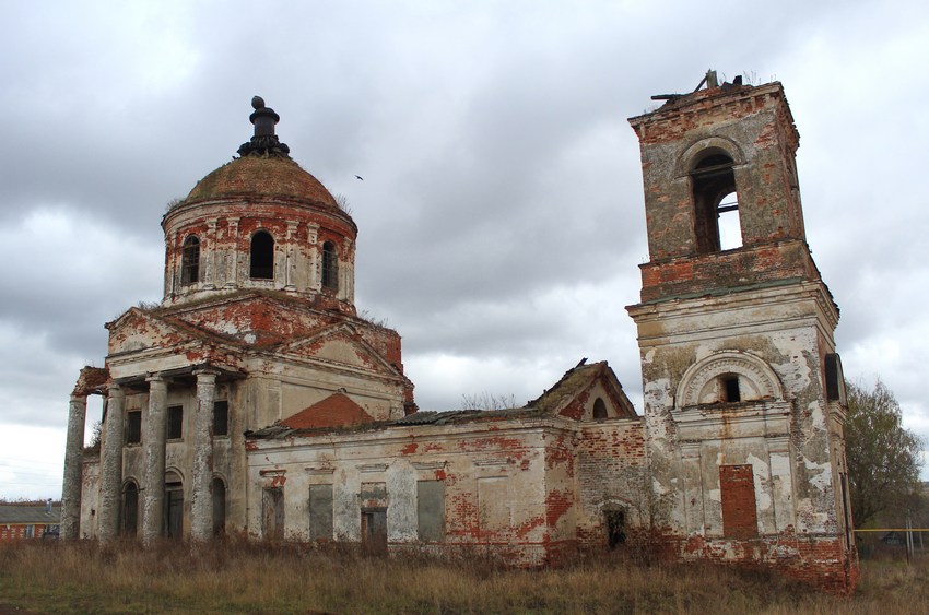 Силино. Церковь Казанской иконы Божией Матери. общий вид в ландшафте