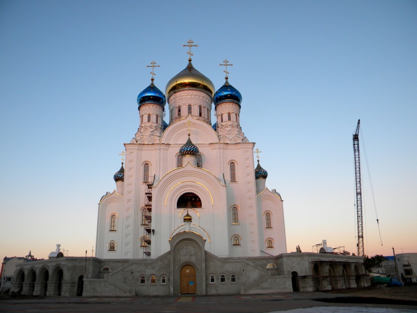 Лиски. Собор Владимирской иконы Божией Матери. общий вид в ландшафте