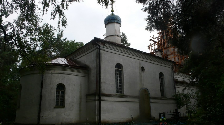 Церковь Успения Пресвятой Богородицы, Аксёново (Палкинский район, Псковская область). общий вид в ландшафте