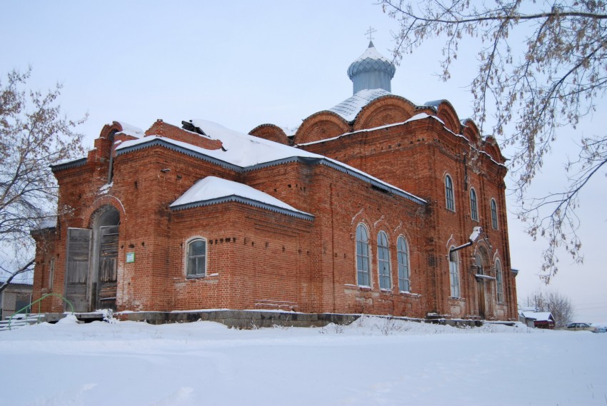 Церковь Рождества Иоанна Предтечи, Гарашкинское (Богдановичский район (ГО Богданович), Свердловская область). общий вид в ландшафте