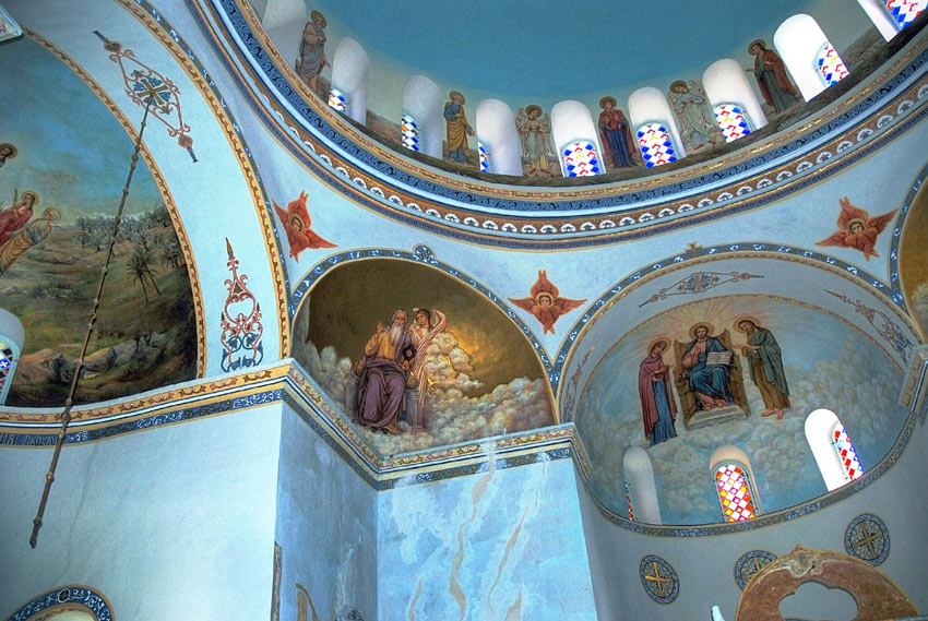 Собор Вознесения Господня, Иерусалим - Масличная гора (Израиль, Прочие страны). интерьер и убранство, Северо-восточный парус и свод восточный апсиды.