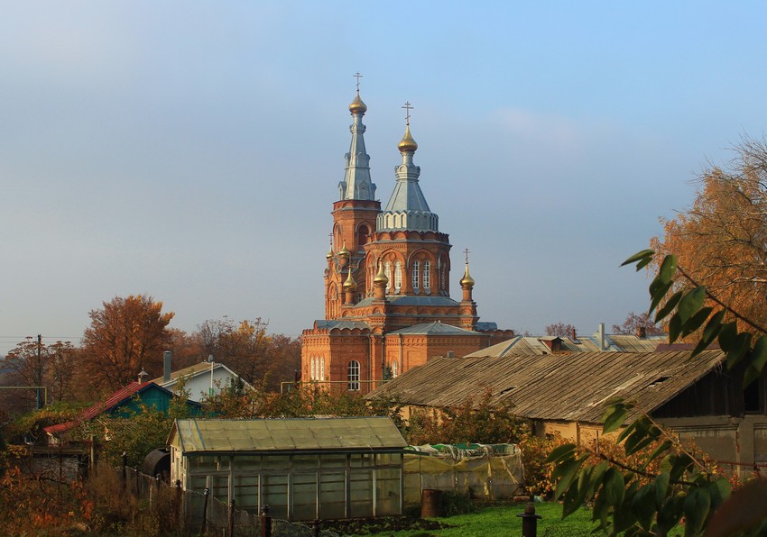 Льгов. Церковь Николая Чудотворца. общий вид в ландшафте