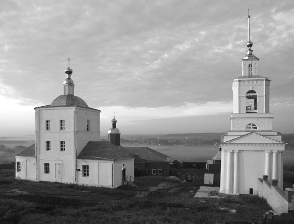 Димитриевский мужской монастырь, Дмитриево (Скопинский район и г. Скопин, Рязанская область). архивная фотография, Фото монастырских храмов, выполненное в нач. ХХ века.