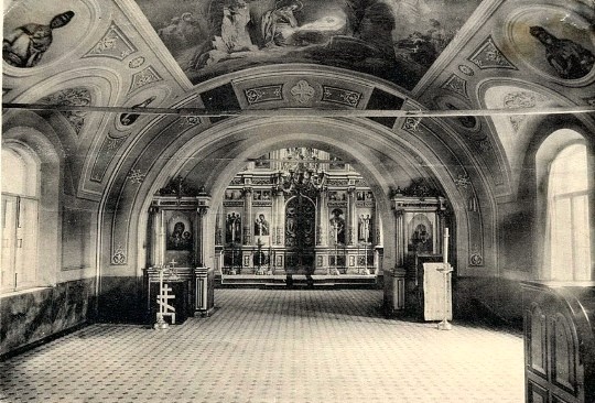 Интерьер церкви Бориса и Глеба. Нач. ХХ в., архивная фотография. Церковь Бориса и Глеба, Раменское (Раменский район и гг. Бронницы, Жуковский, Московская область)