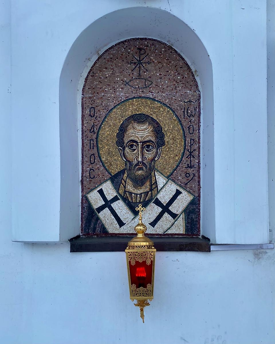 Мозаичное панно на апсиде, дополнительная информация. Церковь Троицы Живоначальной, Кемерово (Кемерово, город, Кемеровская область)