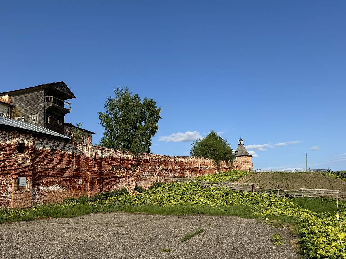 Южная стена, архитектурные детали. Ульяновский Троице-Стефанов монастырь, Ульяново (Усть-Куломский район, Республика Коми)