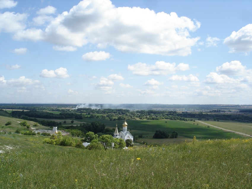 Троицкий Холковский монастырь, Холки (Чернянский район, Белгородская область). общий вид в ландшафте