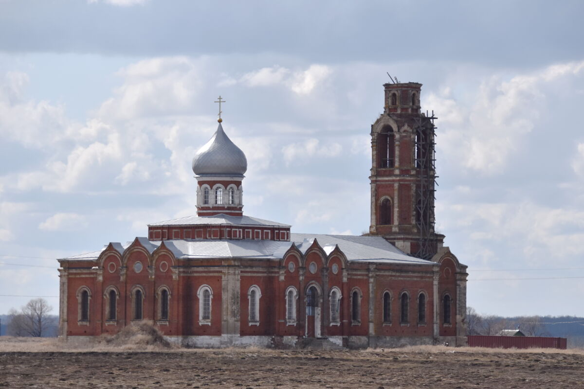 Церковь Иоанна Богослова, Хавертово (Михайловский район, Рязанская область). общий вид в ландшафте
