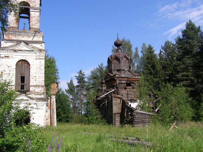 Церковь Вознесения Господня, Ширяево (Островский район, Костромская область). общий вид в ландшафте