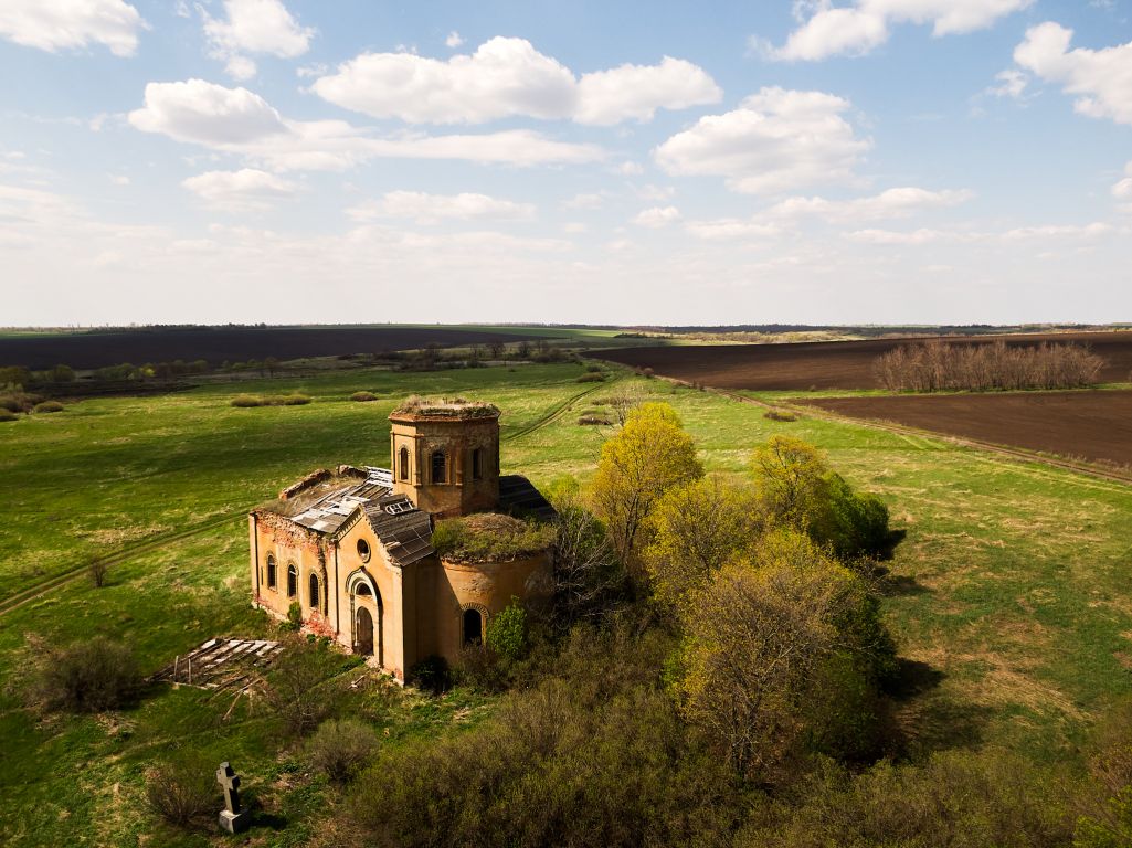 Церковь Воскресения Христова, Лошаки (Милославский район, Рязанская область). общий вид в ландшафте