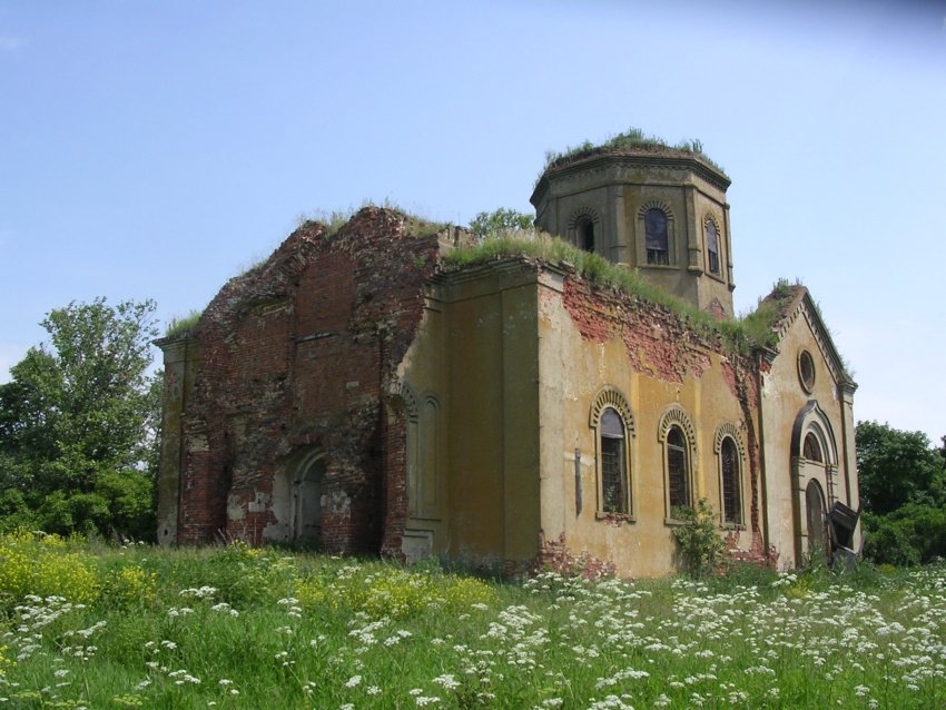 Церковь Воскресения Христова, Лошаки (Милославский район, Рязанская область). фасады, Спасская церковь. Юго-западная сторона