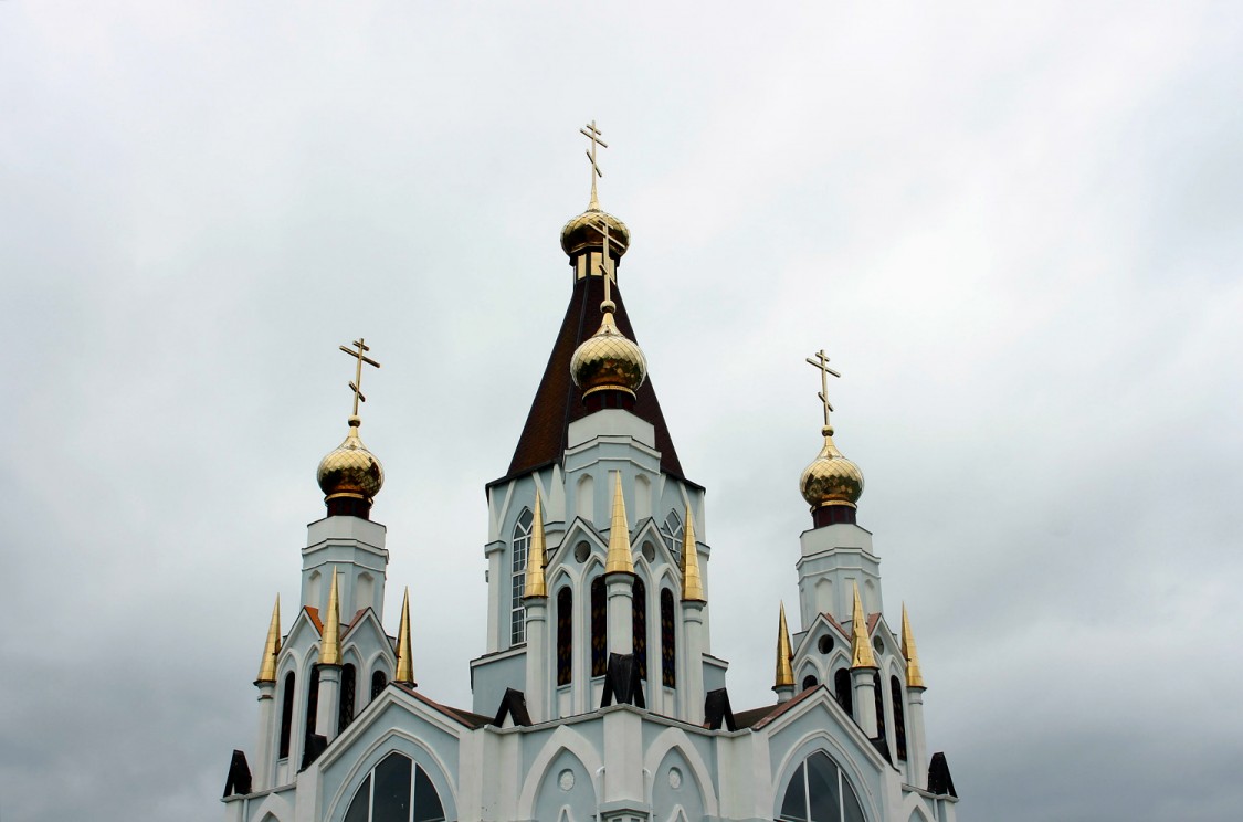 Церковь Казанской иконы Божией Матери, Колодезское (Невежколодезное) (Задонский район, Липецкая область). архитектурные детали, Купола в готическом стиле