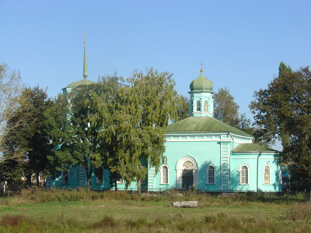 Церковь Михаила Архангела, Плоская Кузьминка (Липецкий район, Липецкая область). общий вид в ландшафте