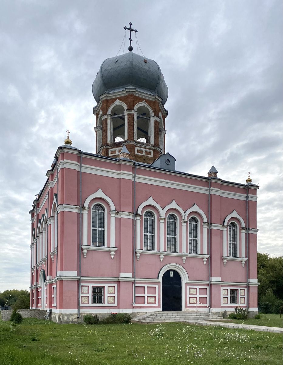 Вид с северо-запада, фасады. Церковь Димитрия Ростовского, Пушкино (Добринский район, Липецкая область)