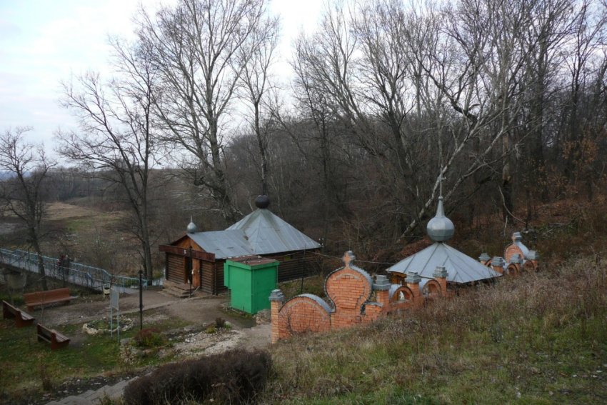 Раненбургская Петропавловская пустынь, Рощинский (Чаплыгинский район, Липецкая область). дополнительная информация, Вид на купель и источник