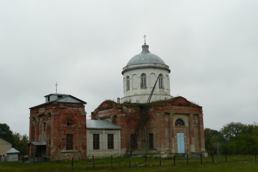 Церковь Спаса Нерукотворного Образа, Трубетчино (Добровский район, Липецкая область). общий вид в ландшафте