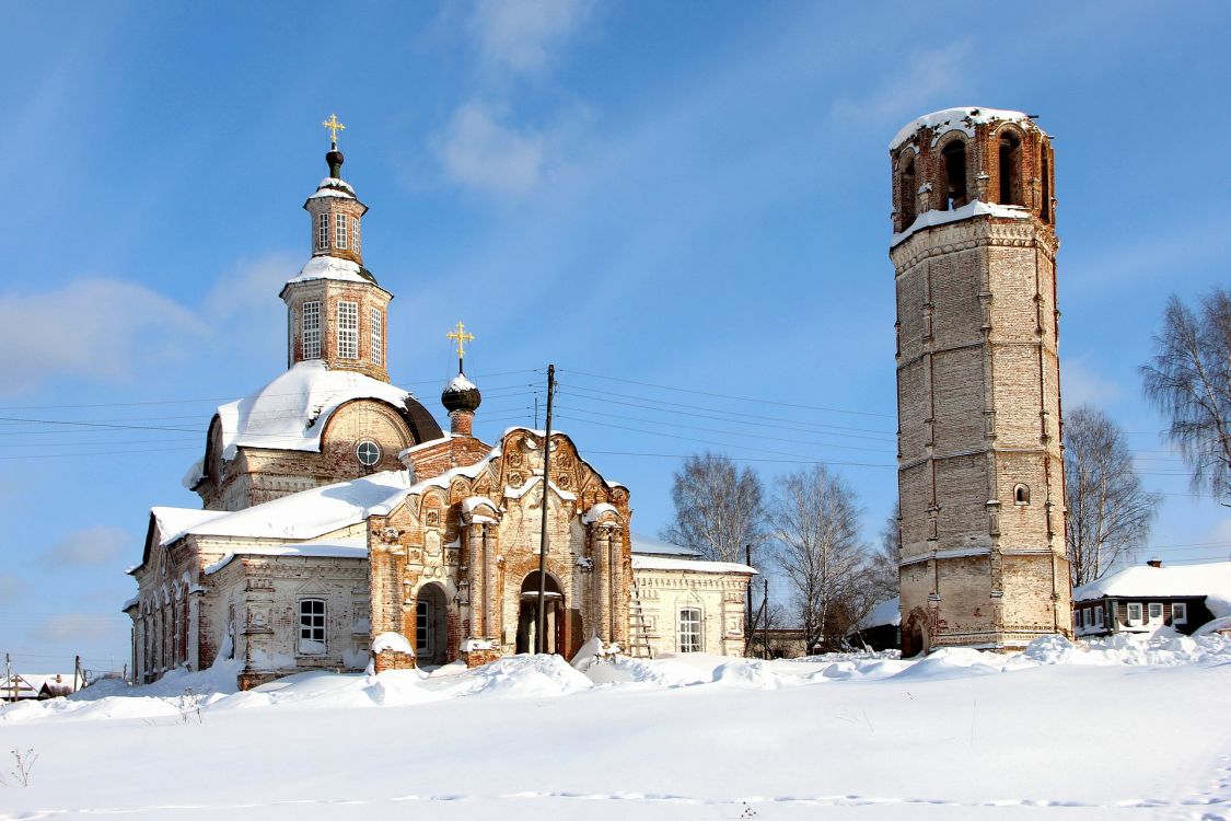 Сырьяны. Церковь Николая Чудотворца. общий вид в ландшафте