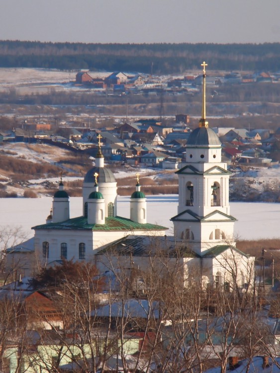 Кафедральный собор Троицы Живоначальной, Троицк (Троицкий район и г. Троицк, Челябинская область). общий вид в ландшафте, Вид с мачты сотовой связи, расположенной на крыше Станкостоительного завода
