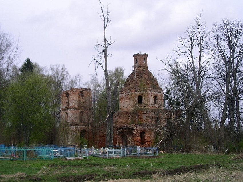 Церковь Покрова Пресвятой Богородицы, Дрогачёво (Нелидовский городской округ, Тверская область). общий вид в ландшафте, вид с юго-запада