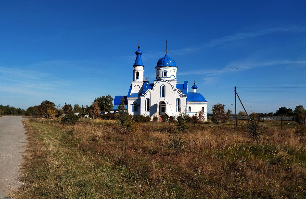 Церковь Сергия Радонежского, Большая Поляна (Тербунский район, Липецкая область). общий вид в ландшафте