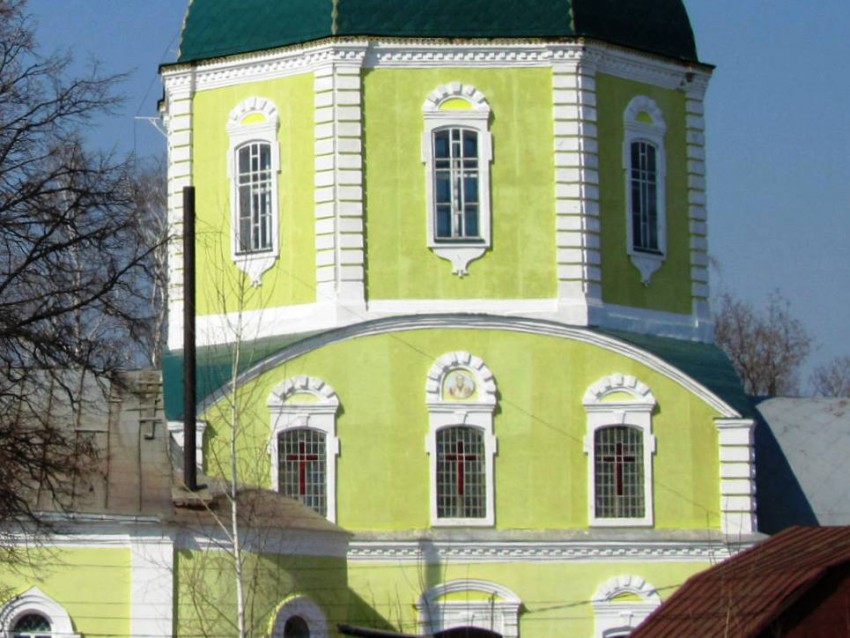 Церковь Михаила Архангела, Кривополянье (Чаплыгинский район, Липецкая область). архитектурные детали, наличники, рустовка, витражи, декоративный карниз северного фасада