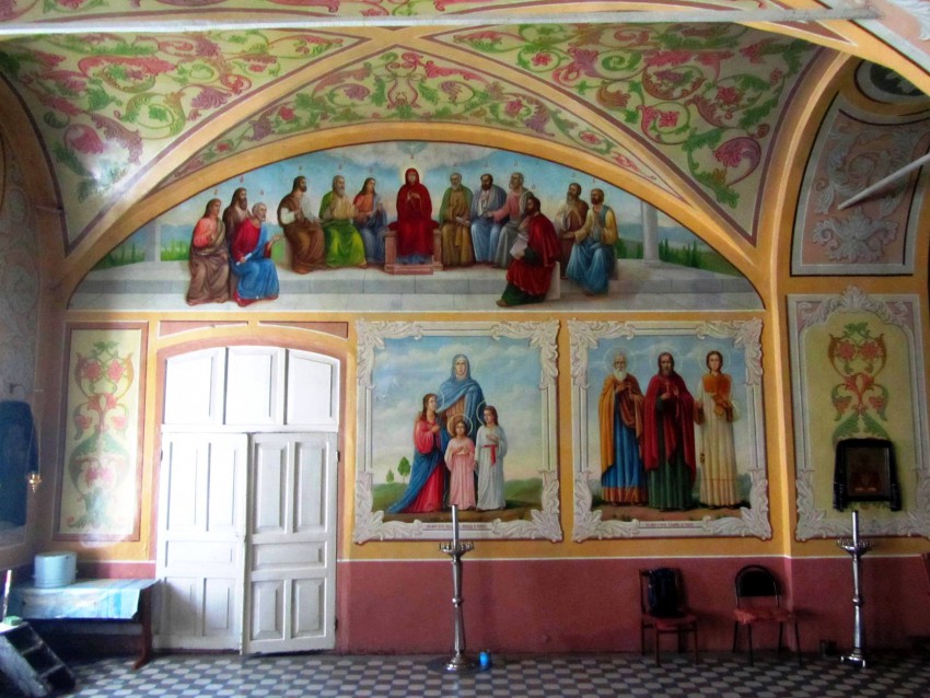 Церковь Михаила Архангела, Кривополянье (Чаплыгинский район, Липецкая область). интерьер и убранство, трапезная, роспись западной стены к югу от входа