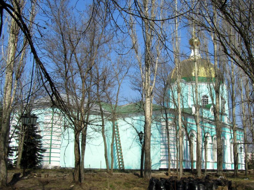 Чаплыгин. Церковь Вознесения Господня. фасады, вид из парка, с юго-запада
