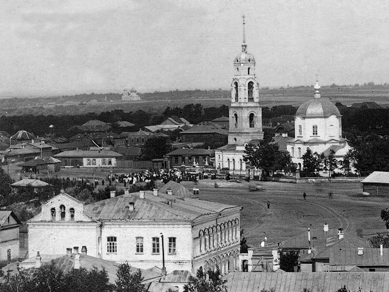 Церковь Вознесения Господня, Чаплыгин (Чаплыгинский район, Липецкая область). архивная фотография, Нач. ХХ века. Фотография сделана с колокольни Троицкого собора.