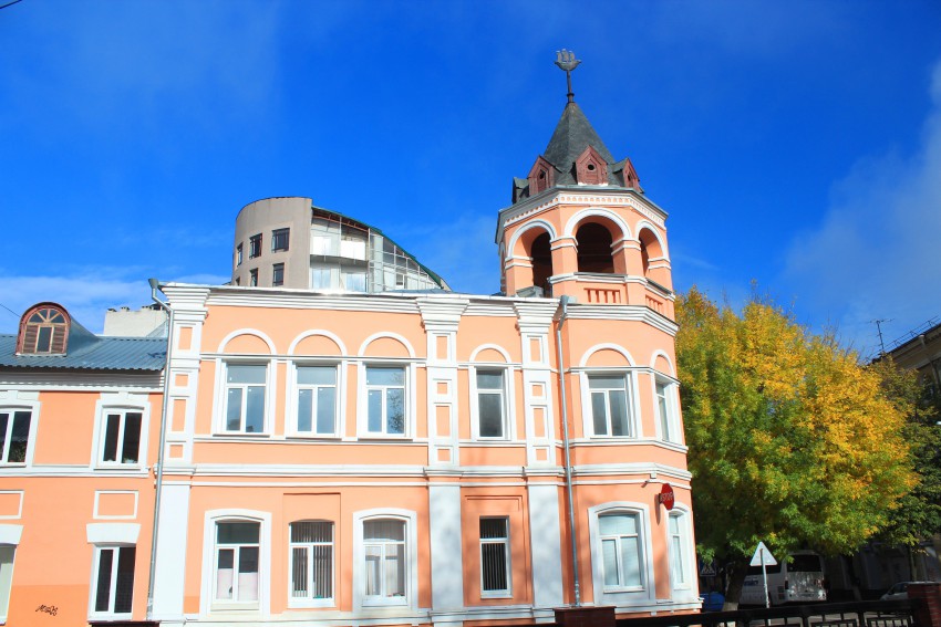 Воронеж. Домовая церковь Николая Чудотворца при бывшем Александринском приюте. общий вид в ландшафте, Вид с юга