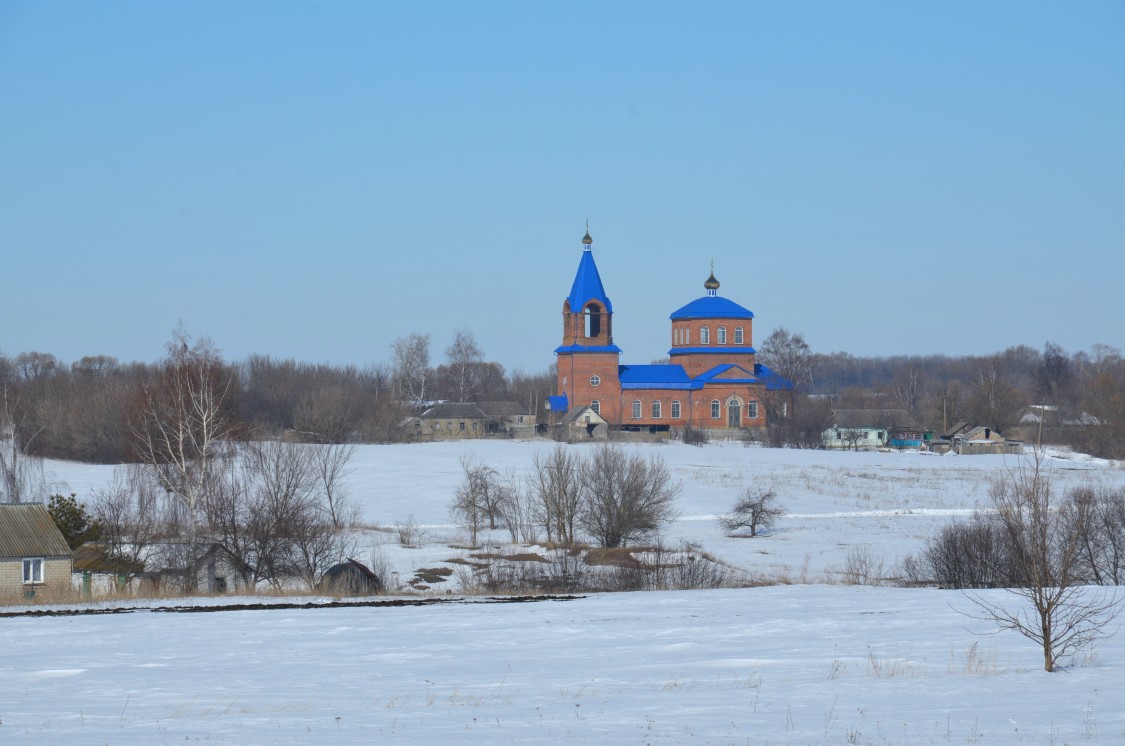 Церковь Покрова Пресвятой Богородицы, Баранчик (Должанский район, Орловская область). общий вид в ландшафте