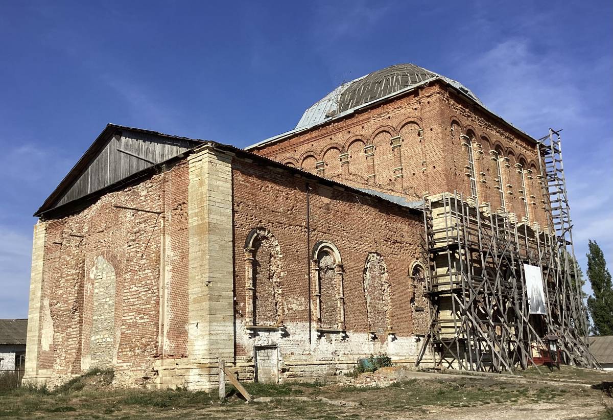 Вид с юго-запада, фасады. Церковь Сергия Радонежского, Сергиевское (Ливенский район и г. Ливны, Орловская область)