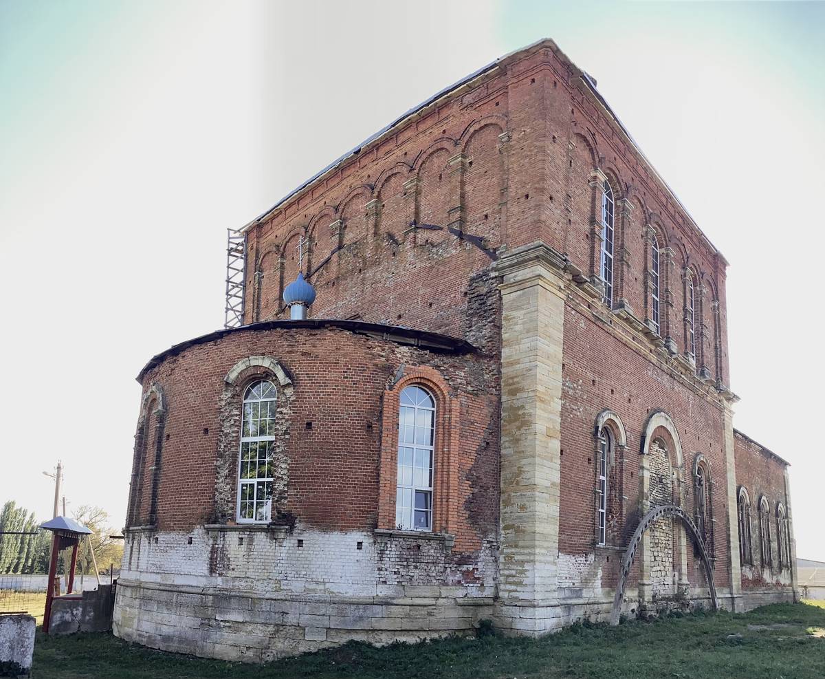 Вид с северо-востока, фасады. Церковь Сергия Радонежского, Сергиевское (Ливенский район и г. Ливны, Орловская область)