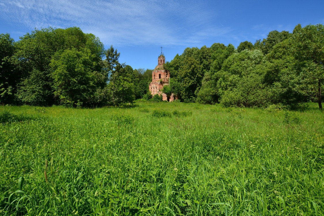 Церковь Казанской иконы Божией Матери, Богородское (Ферзиковский район, Калужская область). общий вид в ландшафте, Вид с юго-востока