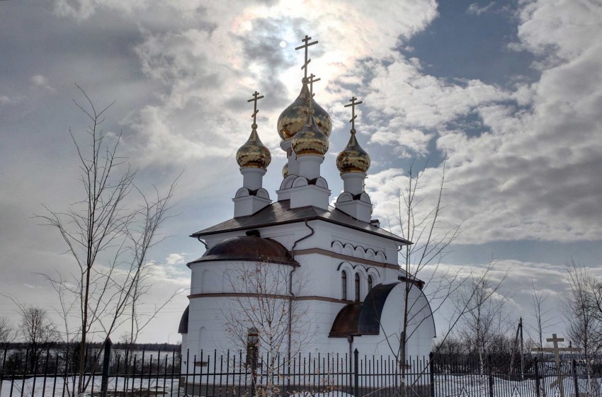 Вослинка. Церковь Троицы Живоначальной. общий вид в ландшафте