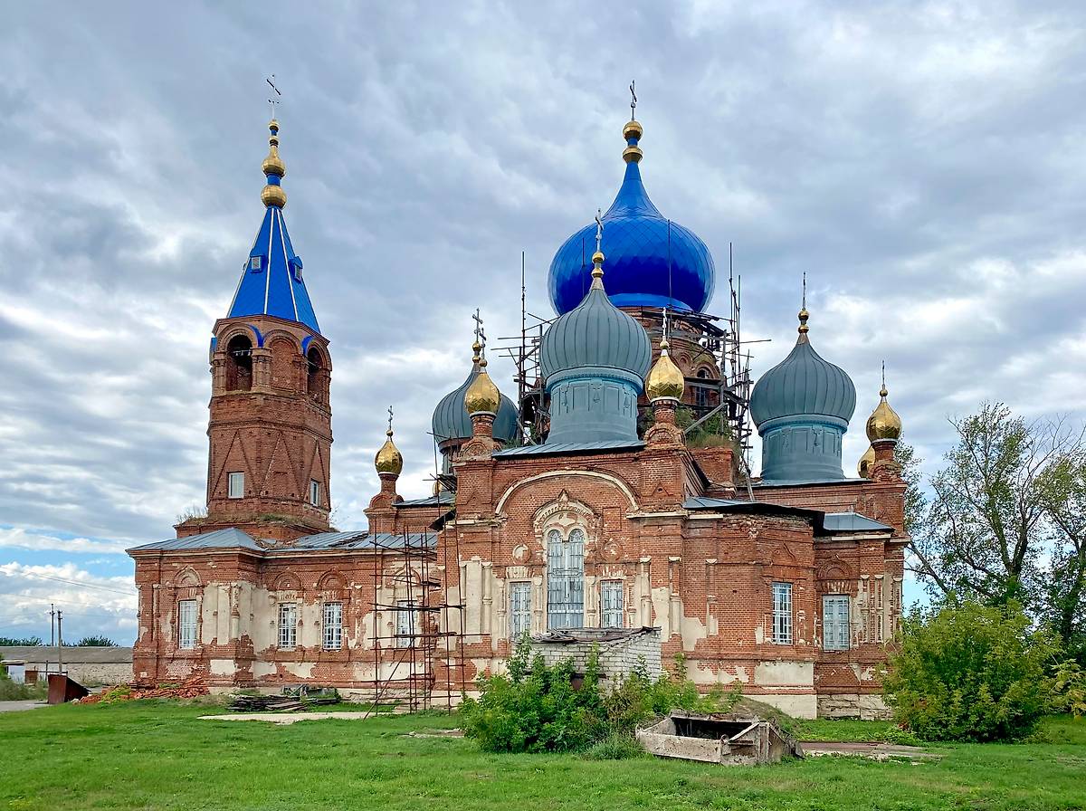 Вид с юго-востока, фасады. Церковь Иоанна Богослова, Грязное (Липецкий район, Липецкая область)