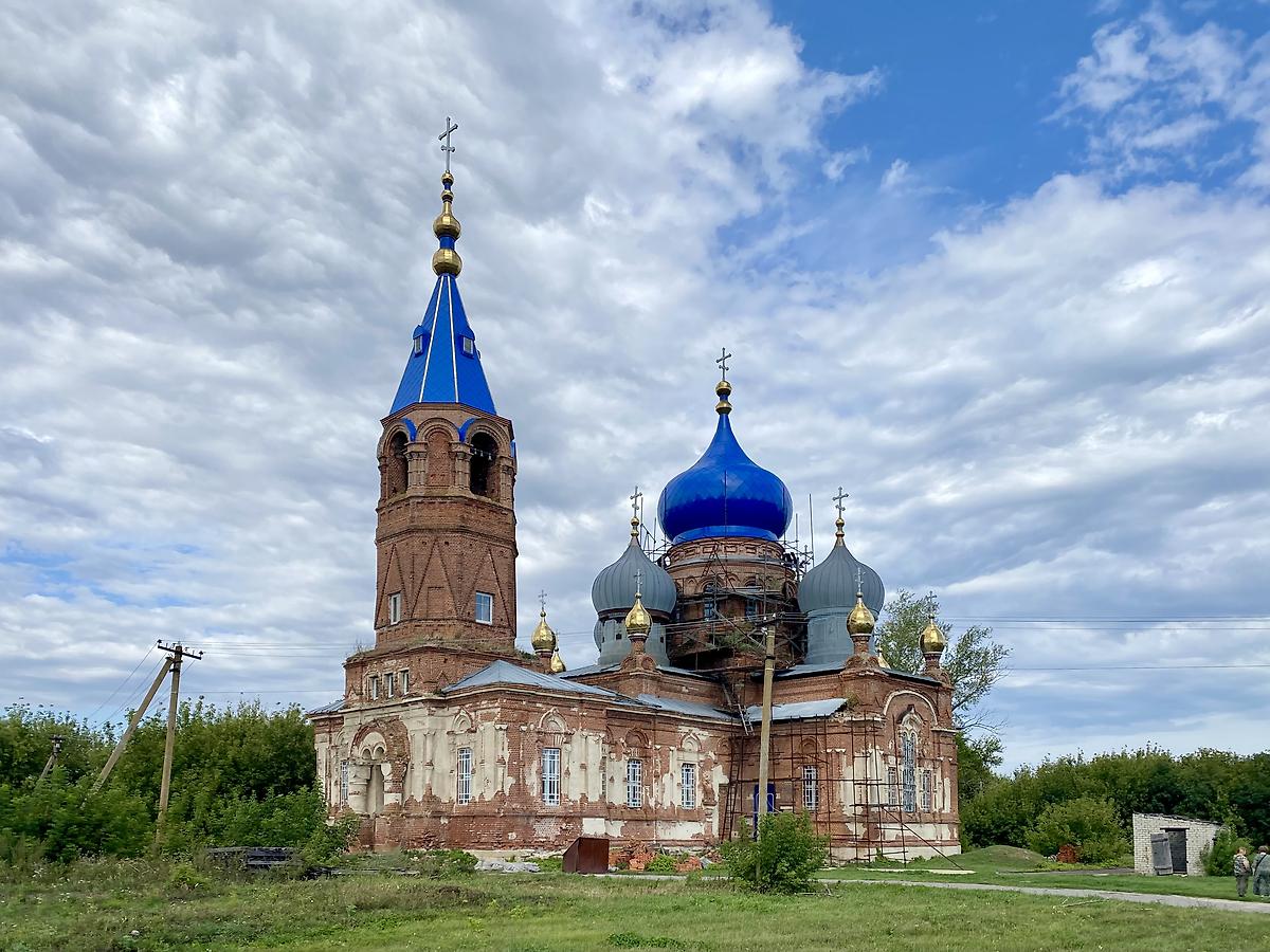 Вид с юго-запада, фасады. Церковь Иоанна Богослова, Грязное (Липецкий район, Липецкая область)
