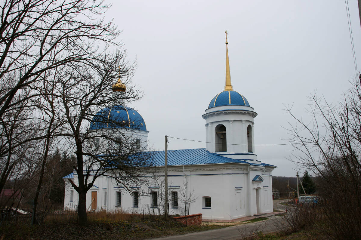 Церковь Николая Чудотворца, Курино (Хлевенский район, Липецкая область). общий вид в ландшафте, Церковь Николая Чудотворца