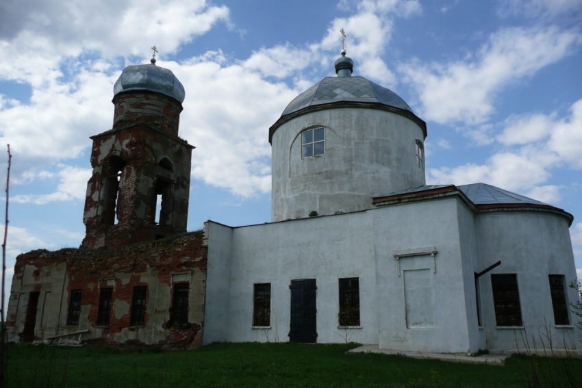 Церковь Николая Чудотворца, Никольское (Краснинский район, Липецкая область). общий вид в ландшафте