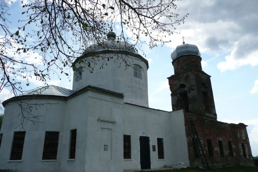 Церковь Николая Чудотворца, Никольское (Краснинский район, Липецкая область). общий вид в ландшафте