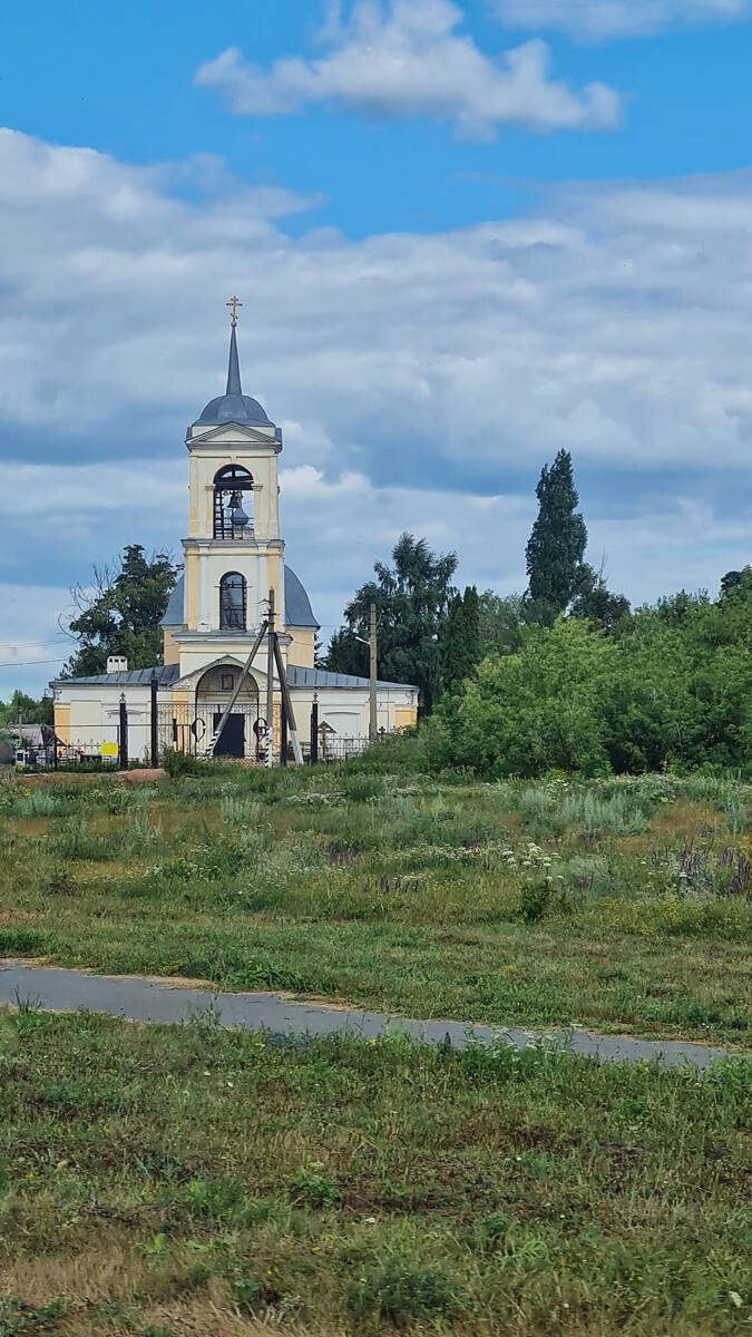 Церковь Николая Чудотворца, Большое Попово (Лебедянский район, Липецкая область). общий вид в ландшафте