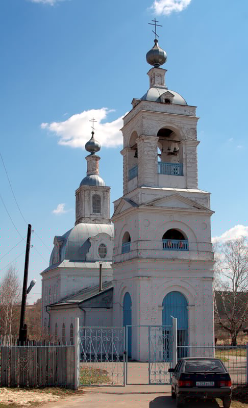 Церковь Смоленской иконы Божией Матери, Подлесово (Кстовский район, Нижегородская область). общий вид в ландшафте