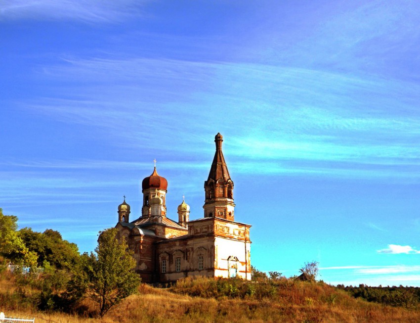 Белый Колодезь. Церковь Николая Чудотворца. общий вид в ландшафте