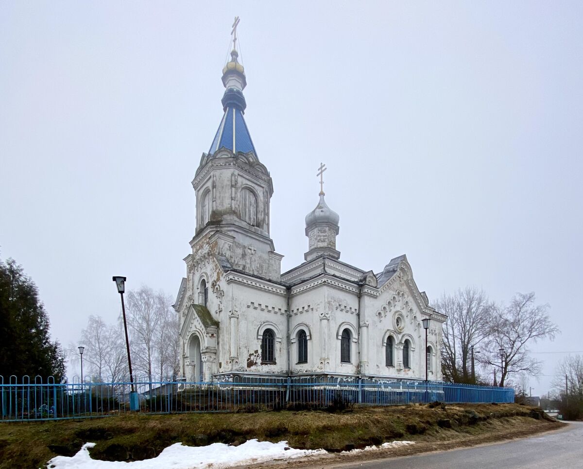 Иказнь. Церковь Николая Чудотворца. фасады, Вид с юго-запада