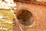 Колокольня церкви Покрова Пресвятой Богородицы, Фрагмент среднего яруса западного фасада колокольни в интерьере<br>, Покров-на-Угре, Дзержинский район, Калужская область