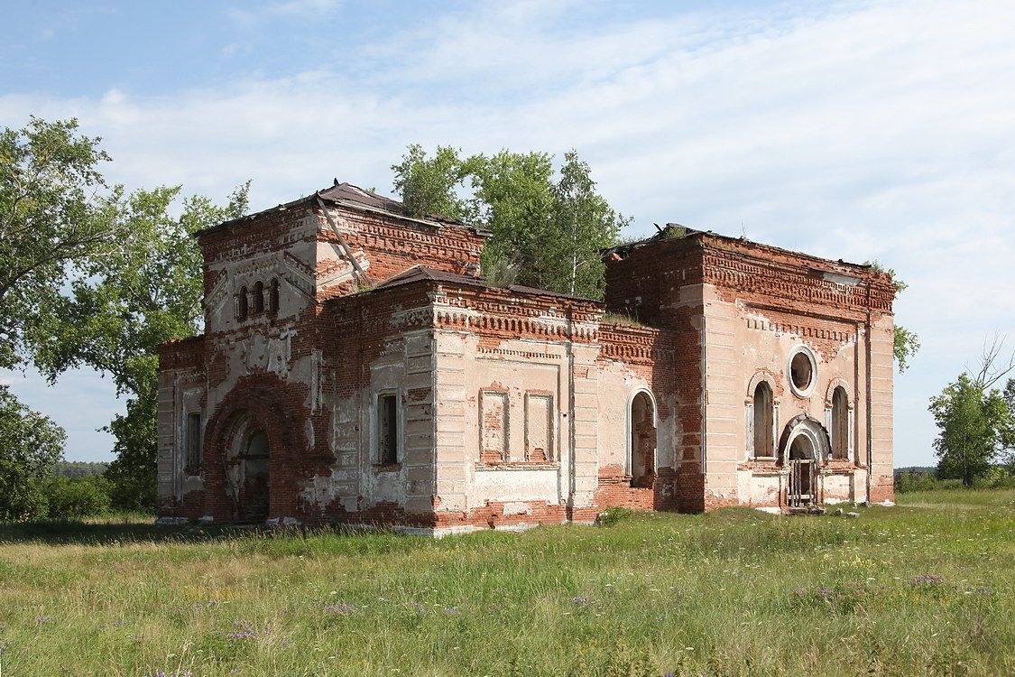 Юшково. Церковь Космы и Дамиана. фасады, Вид с юго-запада