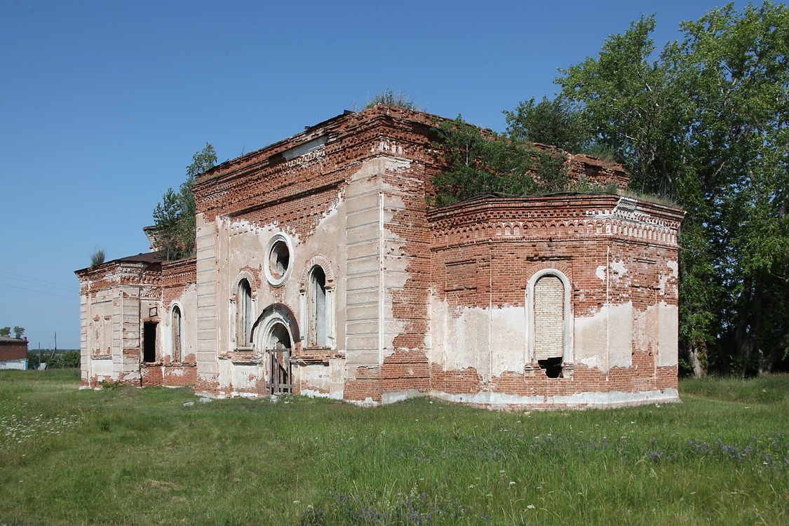 Юшково. Церковь Космы и Дамиана. фасады, Вид с юго-востока