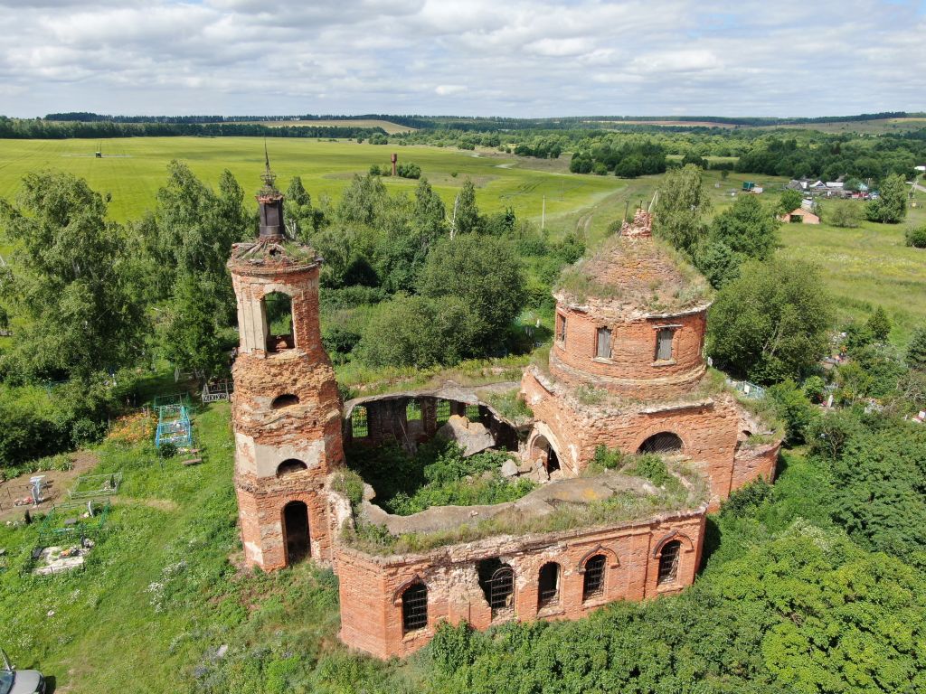 Церковь Воздвижения Креста Господня, Елшино (Пронский район, Рязанская область). общий вид в ландшафте