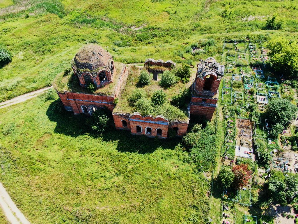 Церковь Илии Пророка, Абакумово (Пронский район, Рязанская область). общий вид в ландшафте