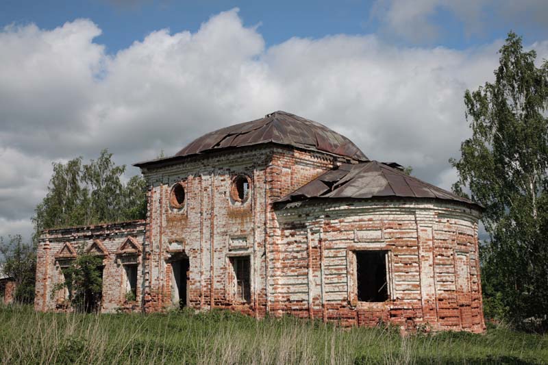 Халдеево. Церковь Николая Чудотворца. общий вид в ландшафте, 		      