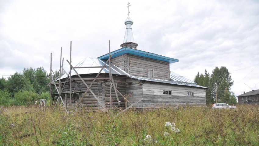 Осташевская. Церковь Илии Пророка. общий вид в ландшафте